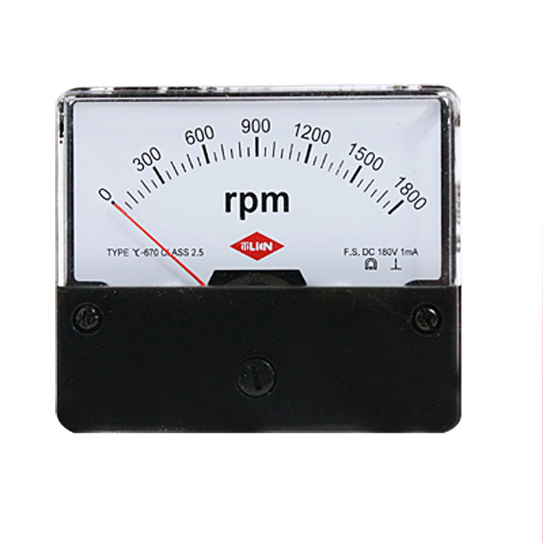 0-1800 RPM DC 180V Rectangle Panel Meter Class 2.5 Accuracy 1mA