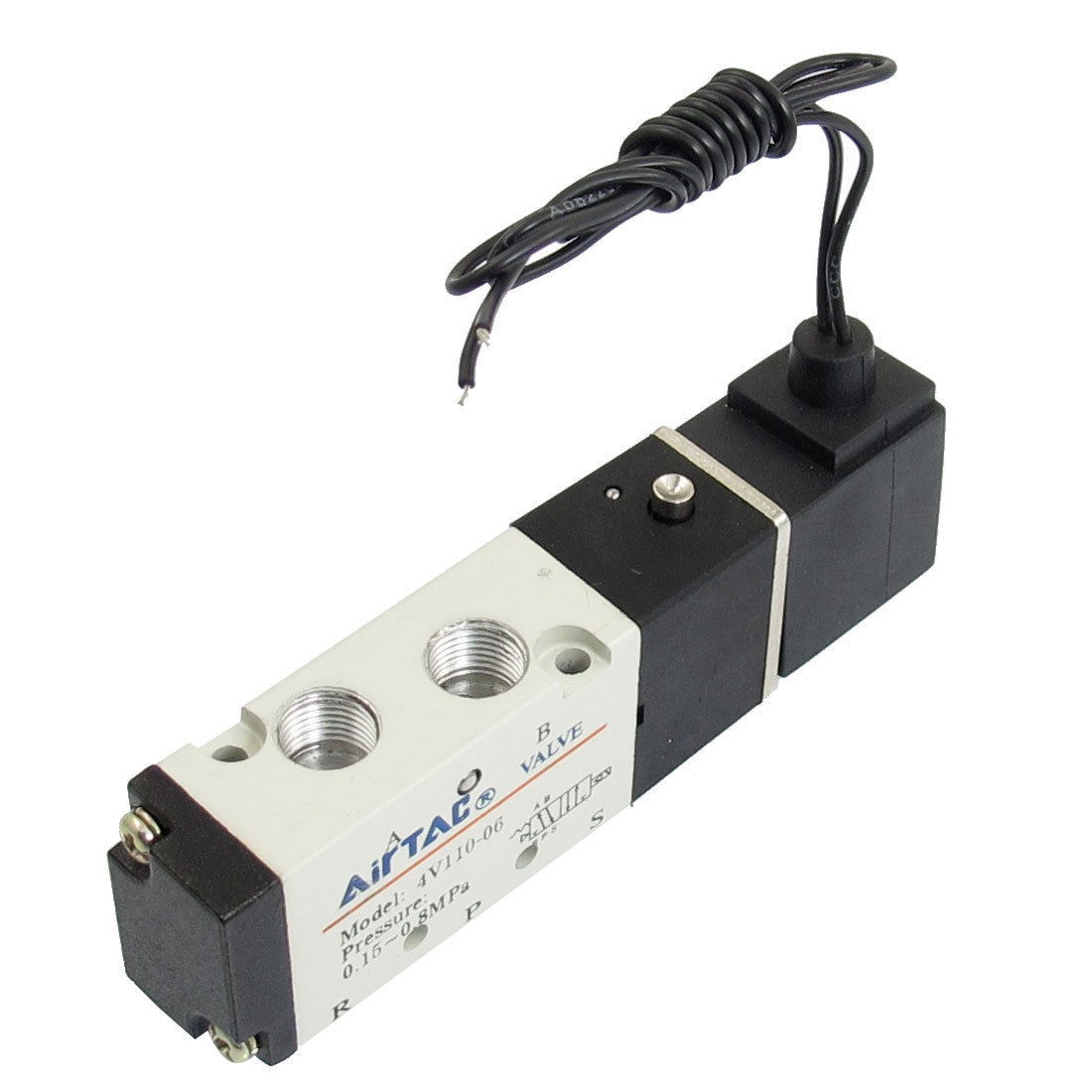 4V110 06 AC 220V 1 8" PT 2 Positions 5 Way Air Solenoid Operated Valve