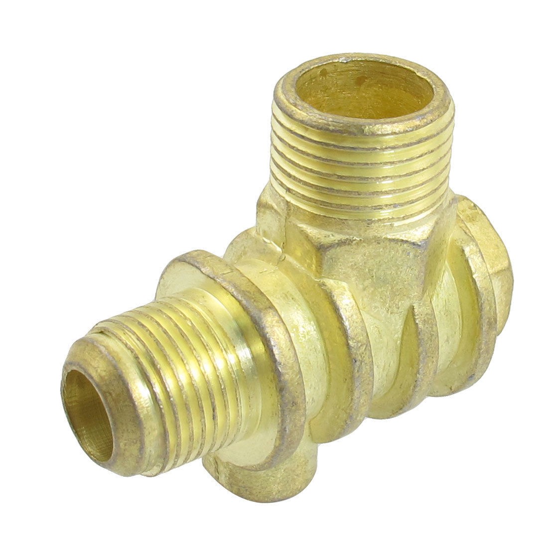 Gold Tone Metal Three Way 1/2"PT x 18.5mm Gas Valve
