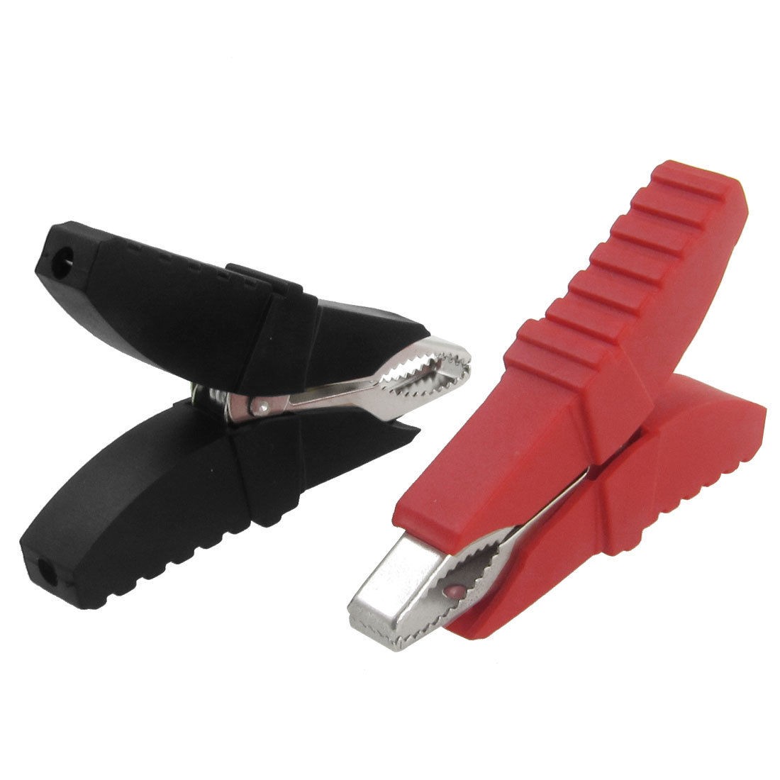 2 x Insulated Plastic Coated Metal Clamp Butterfly Style Alligator Clips