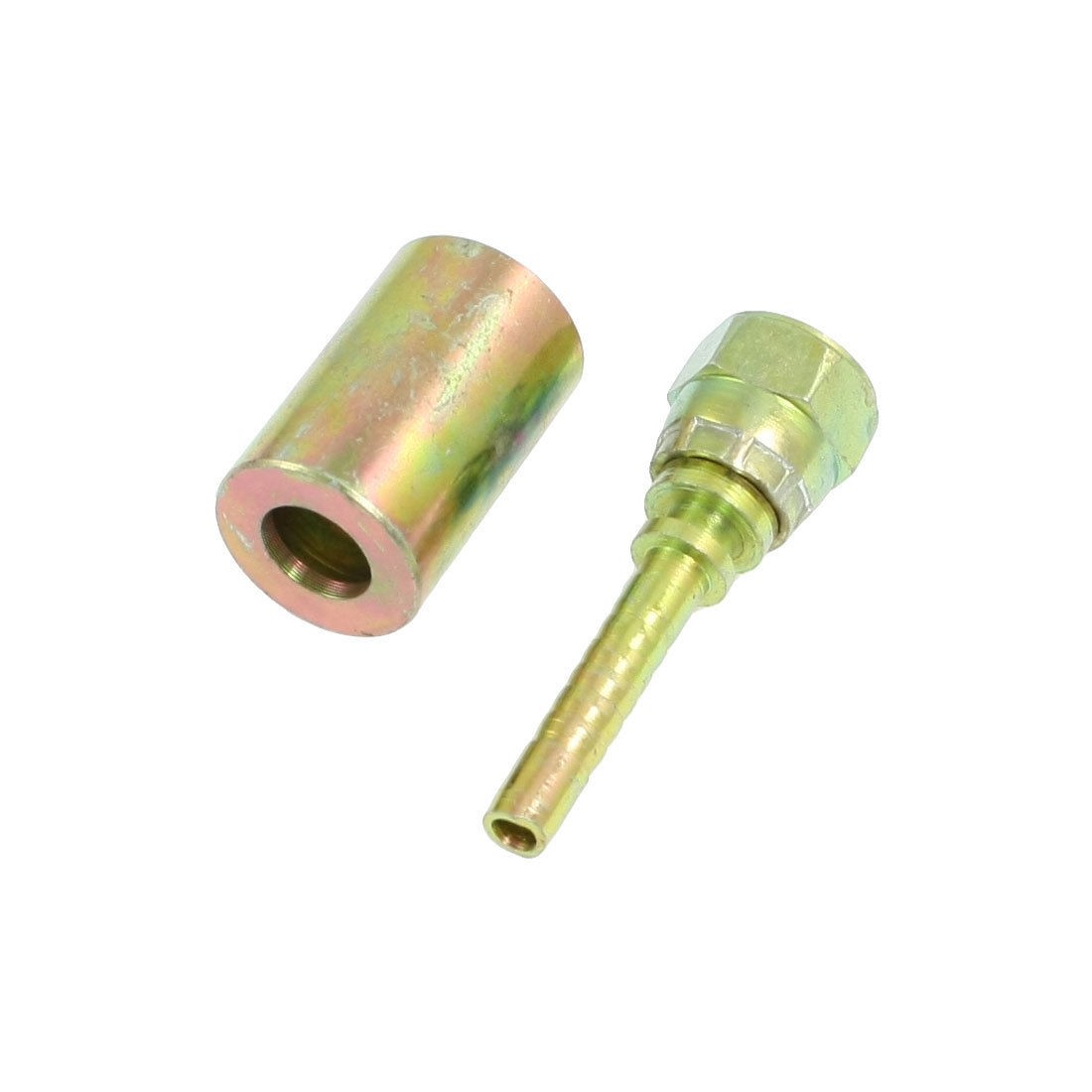 Bronze Tone 0.37" Dia Female Thread C Type Oil Pipe Connector Coupler
