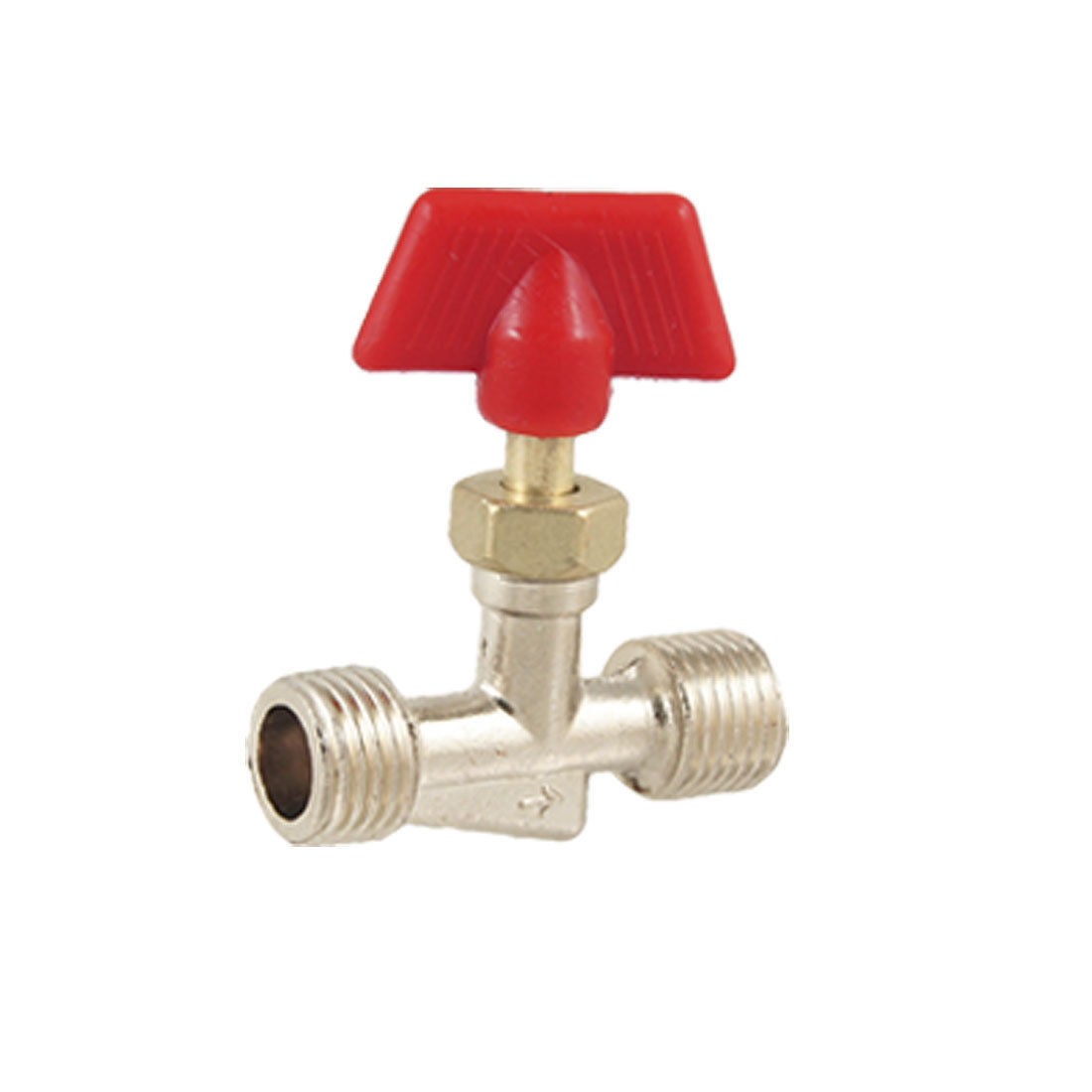 Screw Type Red Handle 1/2" to 1/2" Thread End Gas Valve