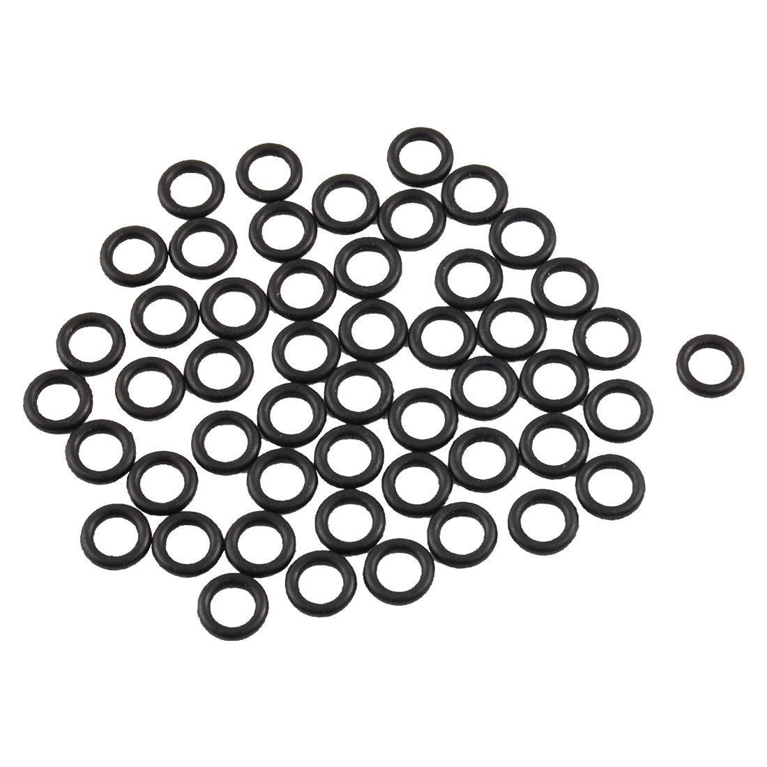 50 x Black 7.5mm OD 1.5mm Thickness Nitrile Rubber O-ring Oil Seal Gaskets
