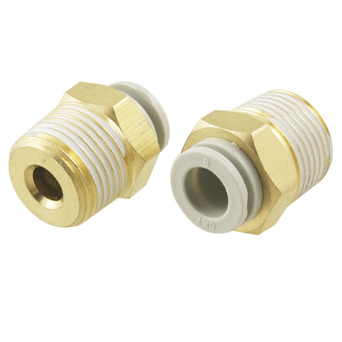 10 Pcs Push in to Connect Pneumatic Straight Fitting 3 8" PT x 5 16"