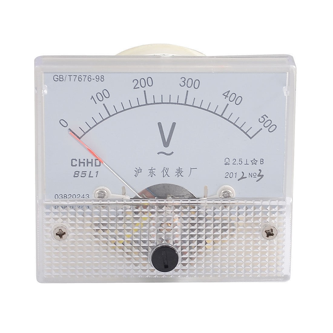 Screw Mounted Plastic Shell AC 0-500V Analog Pointer Voltmeter Panel