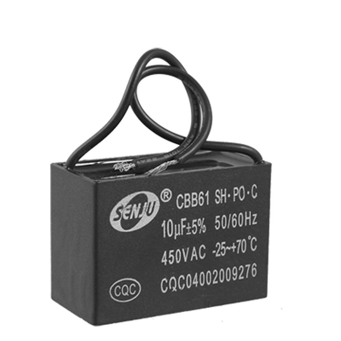Ceiling Fan Capacitor CBB61 10uf 450VAC 2 Wire 50/60Hz Lphke