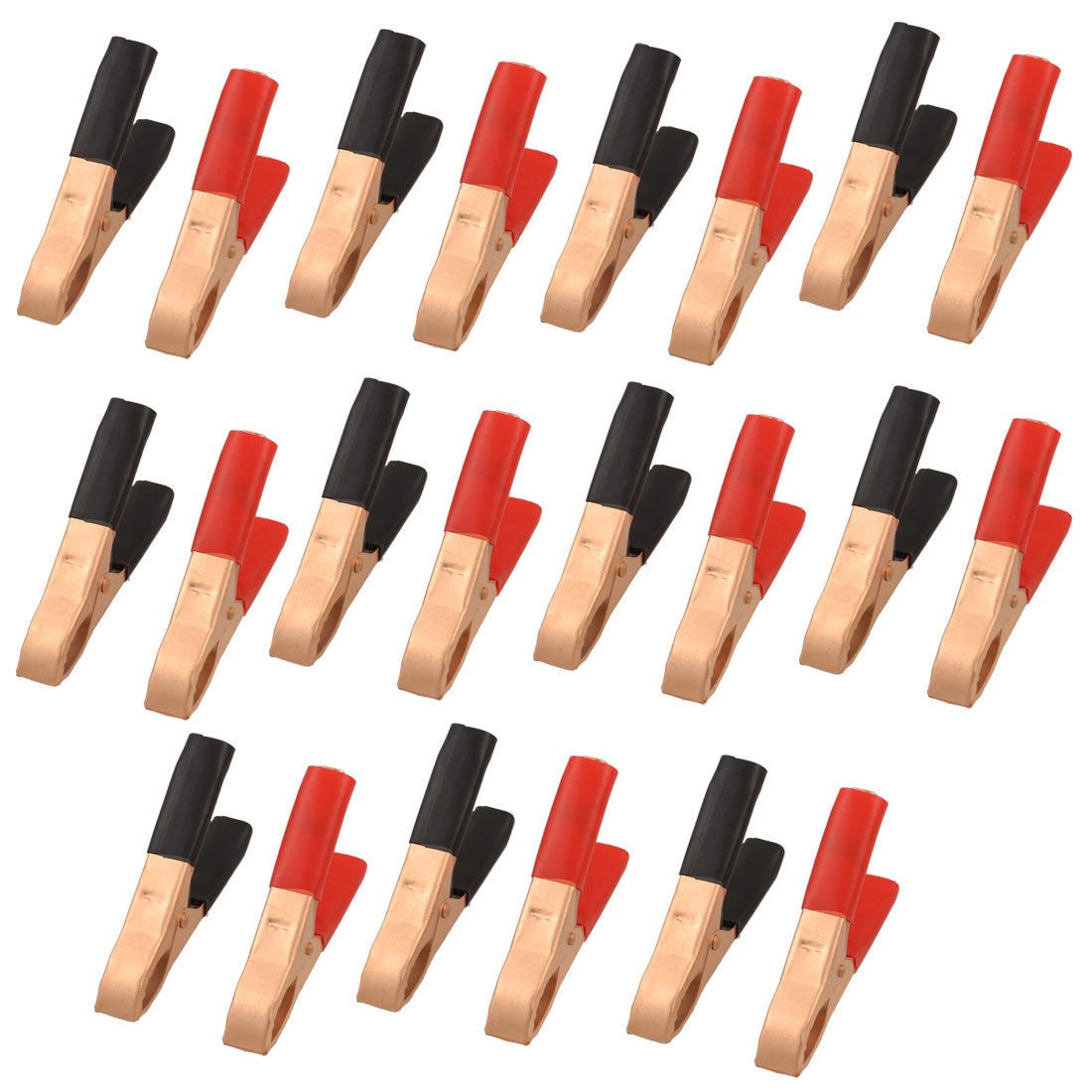 20 Pcs 30A Plastic Boots Coated Metal Copper Tone Alligator Clips 77mm