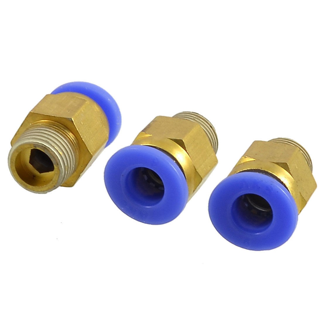 3 Pcs 6mm Tube 1/8" Thread One Touch Air Pneumatic Fast Connectors