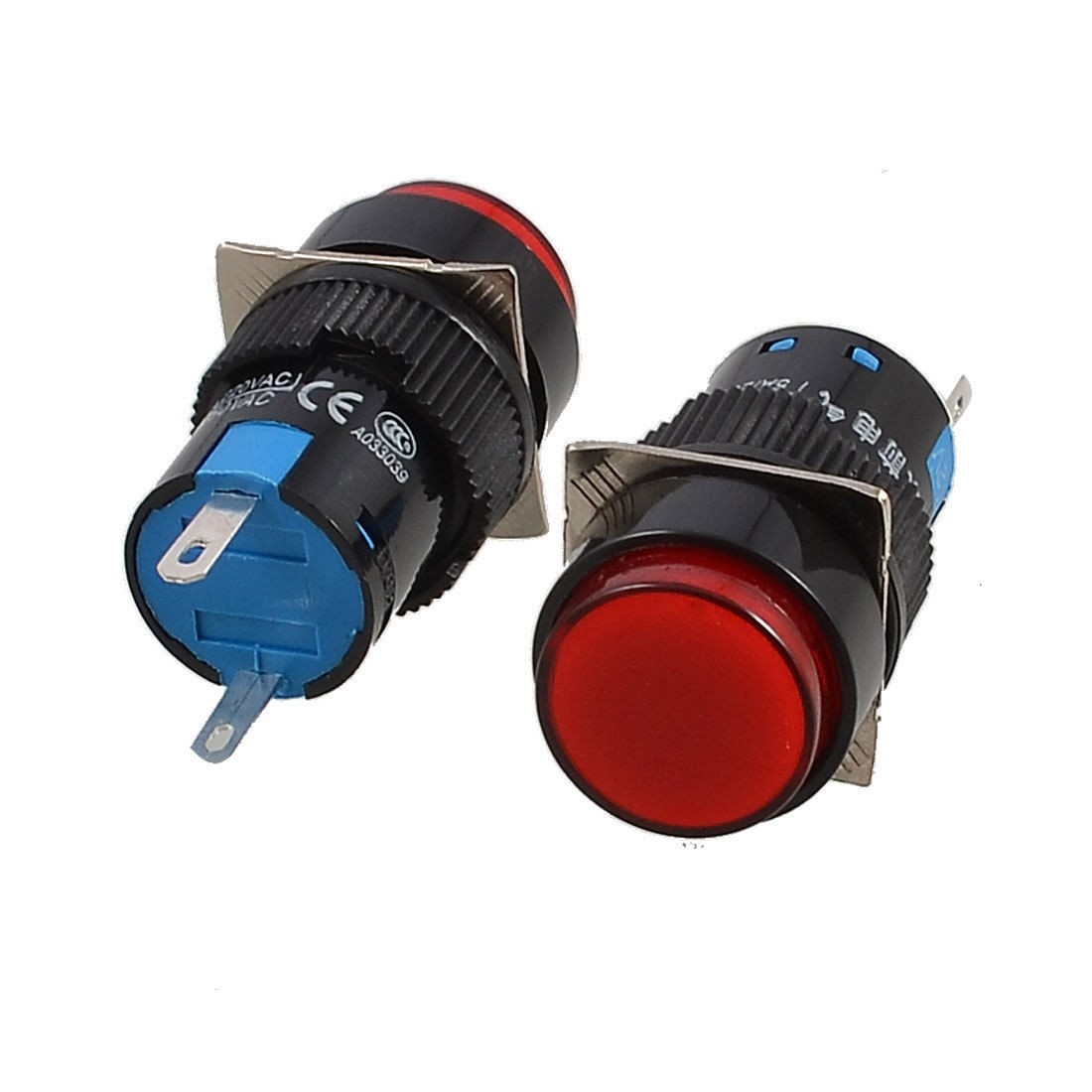 2 Pcs Red Round Cap 2 Pins Fault Signal Lamp Indicator Light DC 12V Wakzn