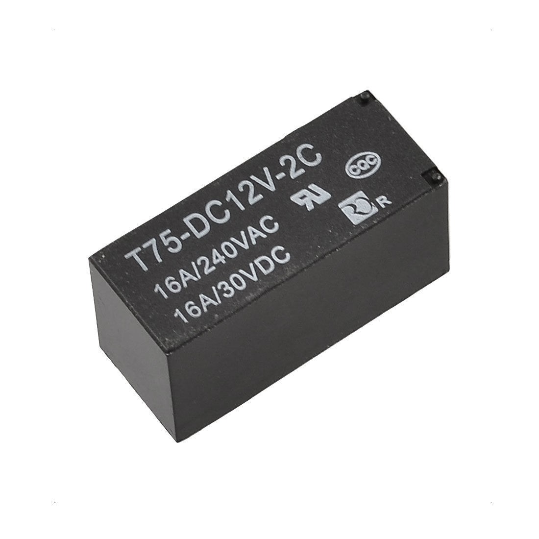 Black Rectangle Shell 12V DC DPST 2NO 2NC Power Relay