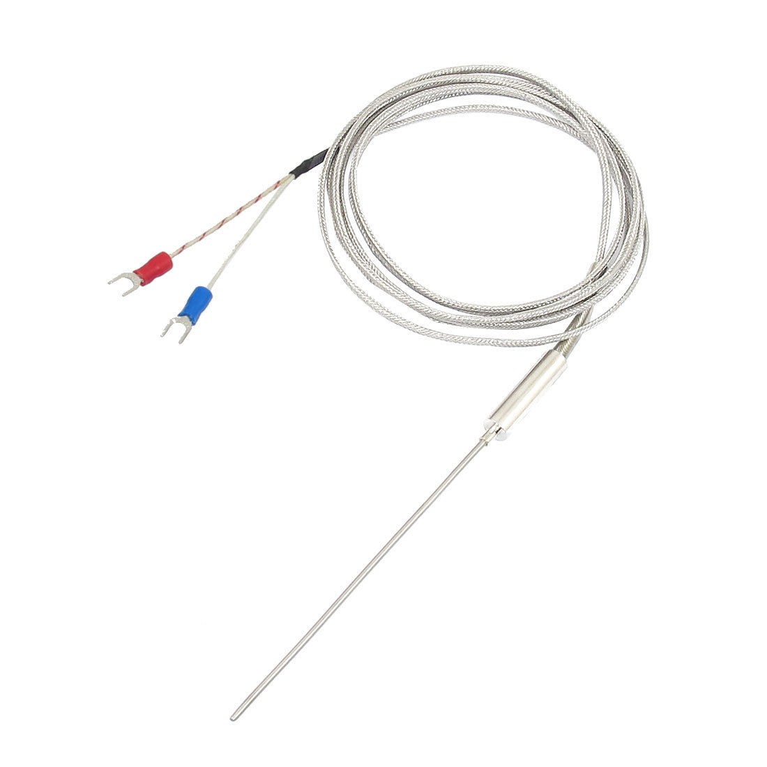 K Type 110mm x 5mm Temperature Controller Earth Thermocouple Probe 2M