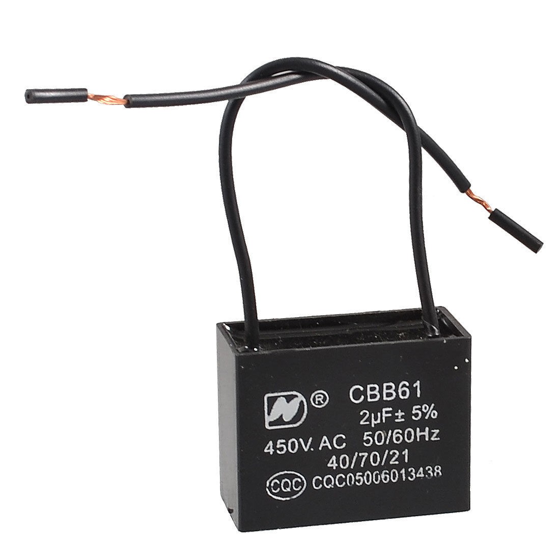 AC 450V 2uF Two Wired Ceiling Fan Motor Run Capacitor CBB61
