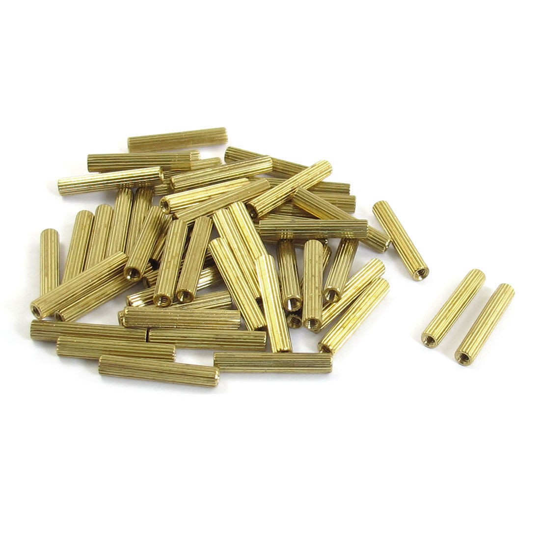 50 Pcs Female Threaded Pillars Brass Standoff Spacer Gold Tone M2x18mm