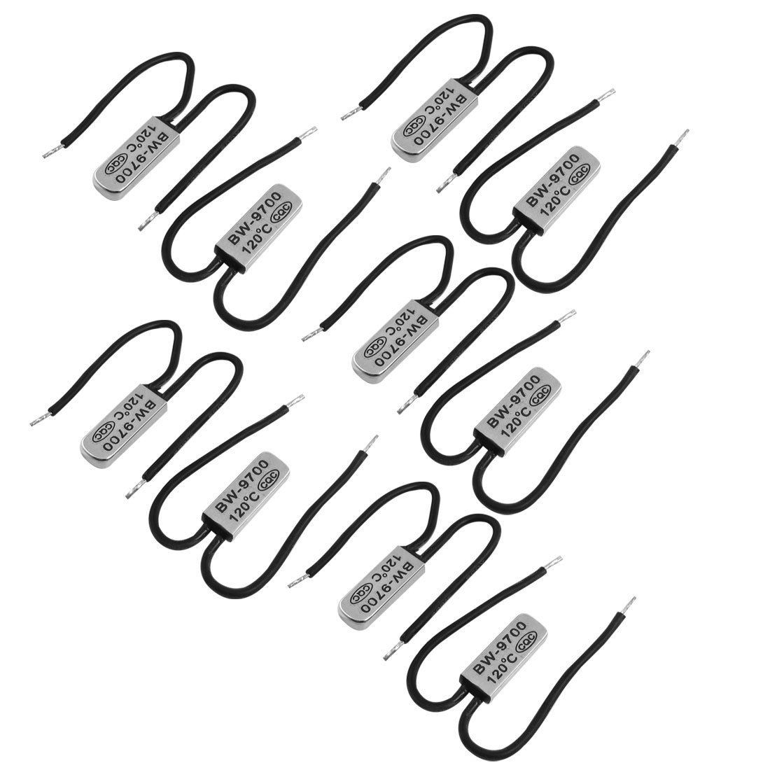 10 Pcs Bimetal Temperature Control Switch Thermostat 120 Celsius N.C BW9700