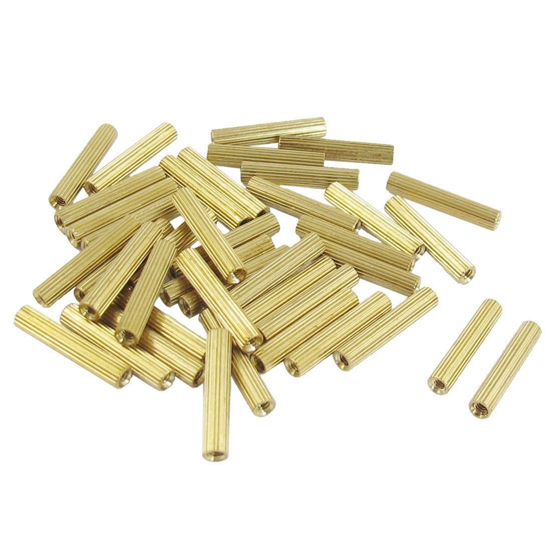 50 Pcs Female Threaded Pillars Brass Standoff Spacer Gold Tone M2x19mm