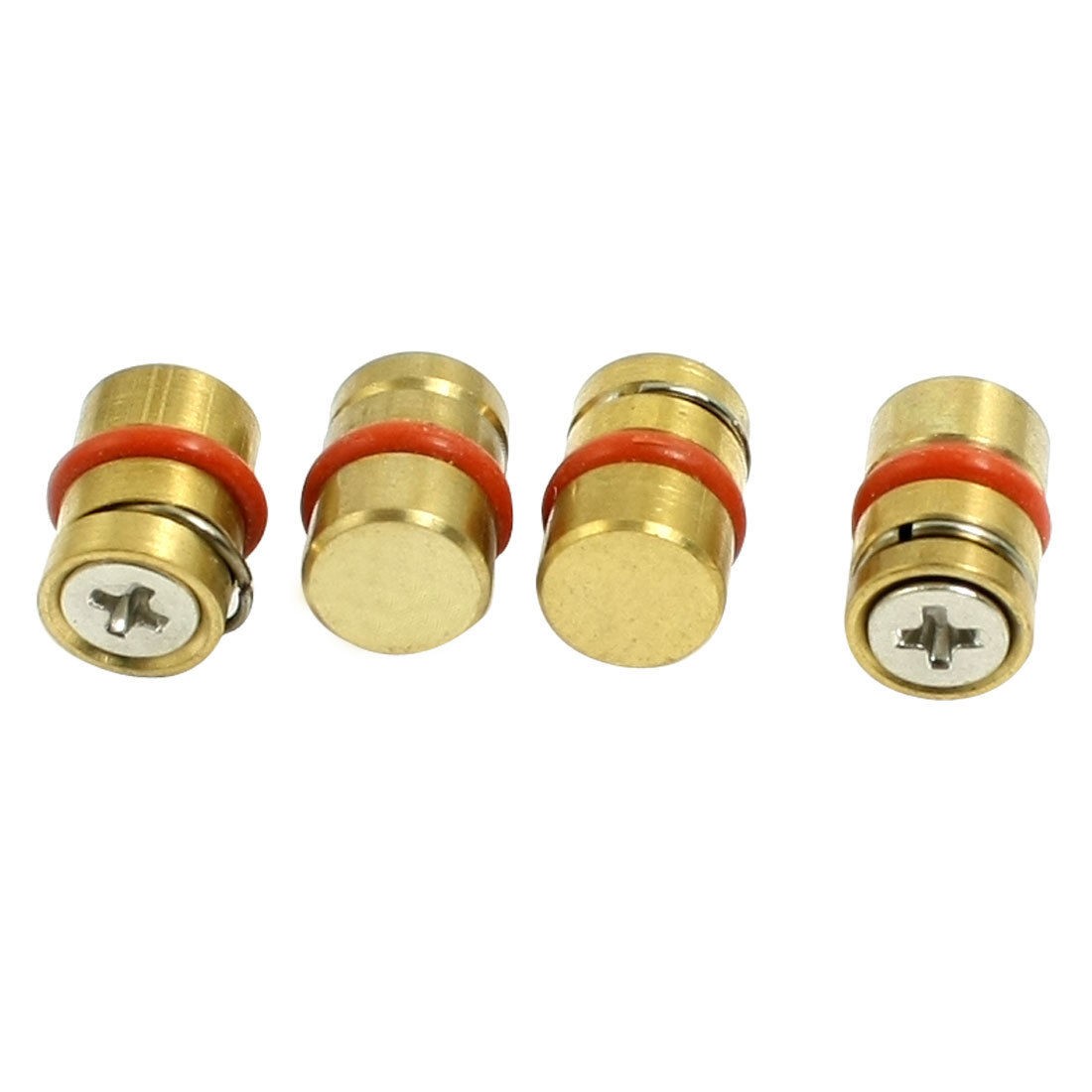 Gold Tone Orange Metal 6mm Diameter Brass Pressure Plug 4 Pcs