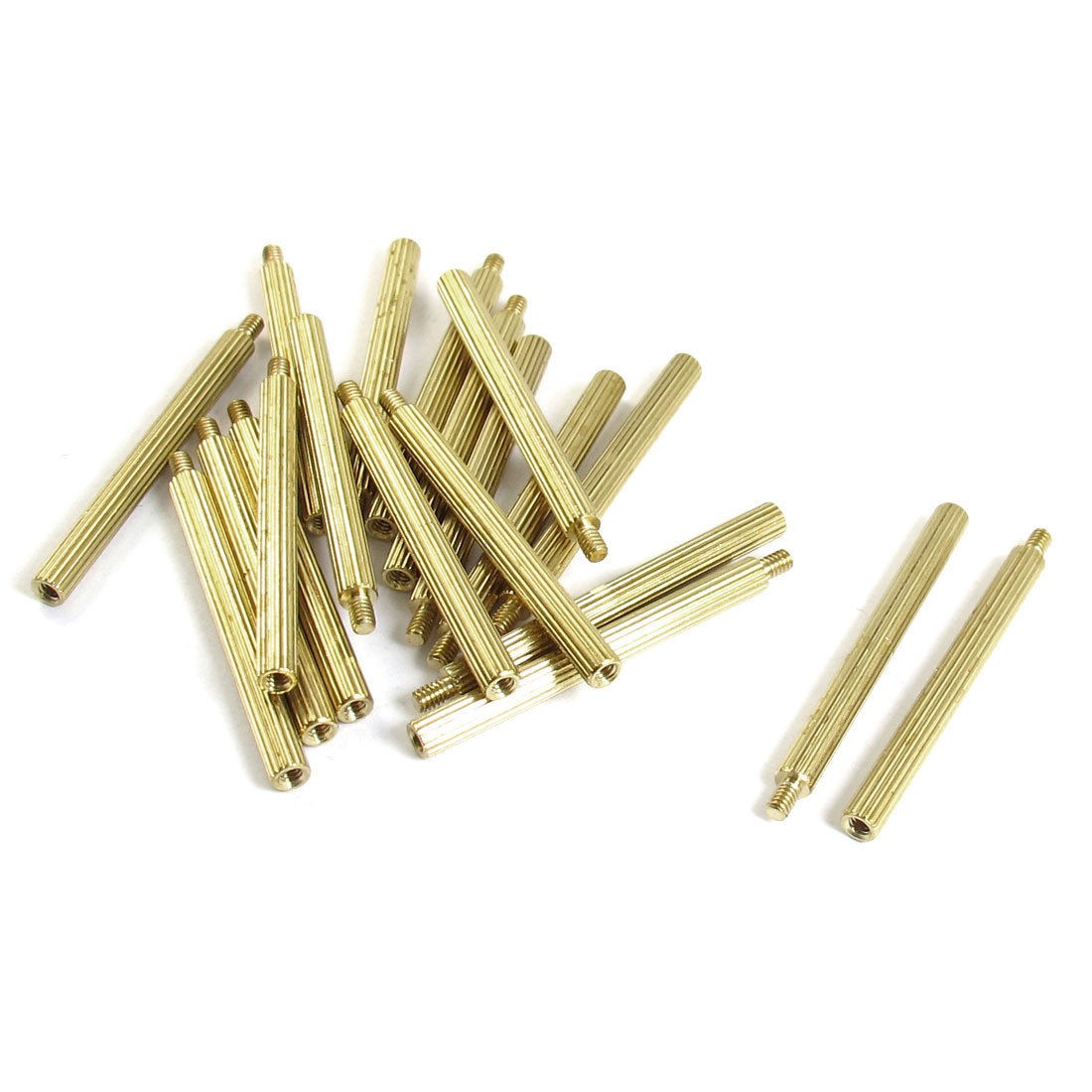 20 Pcs Male to Female Thread Brass Pillars Standoff Spacer M2x32mmx35mm