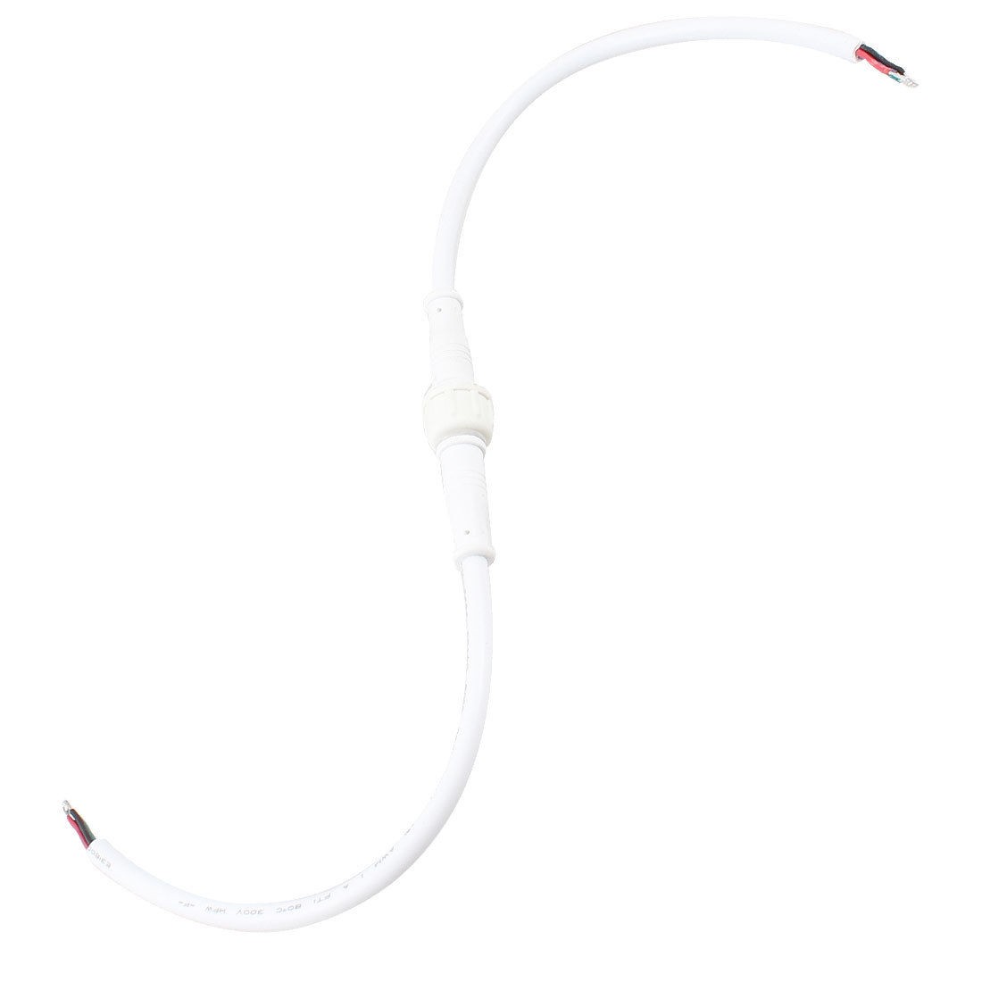 Pair White Plastic Shell LED Strip Male Female 4 Pin Waterproof Connector