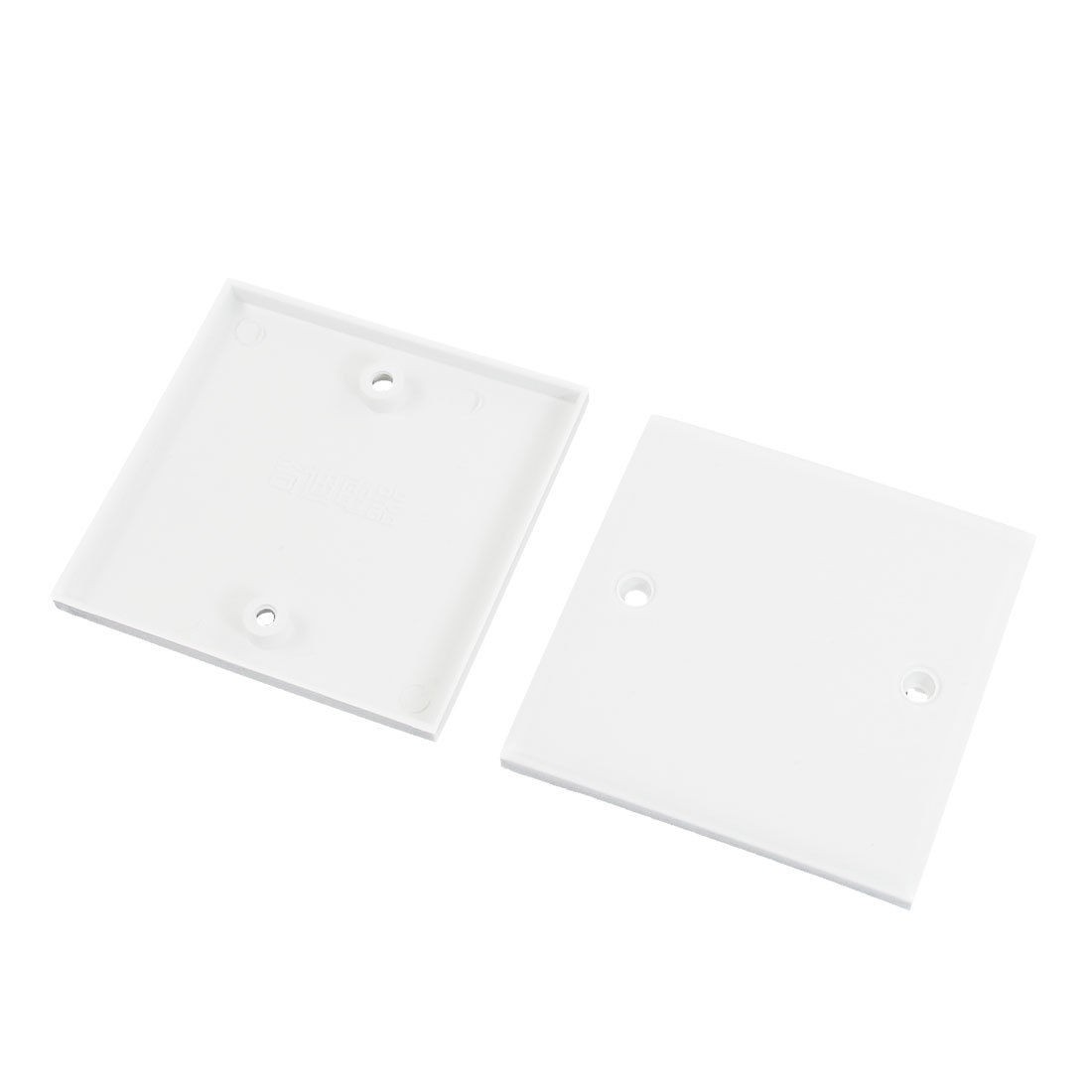 White Plastic Universal Base Box Wall Mount Plate 3.3" x 3.3" x 0.31" 2 Pcs