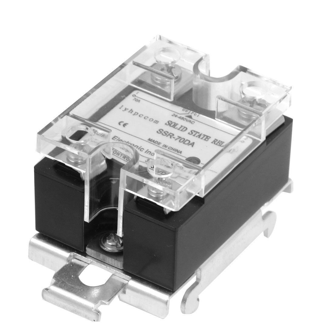 DC 3-32V Input AC 24-480V Output 70A DIN Rail Mount Solid State Relay SSR-70DA