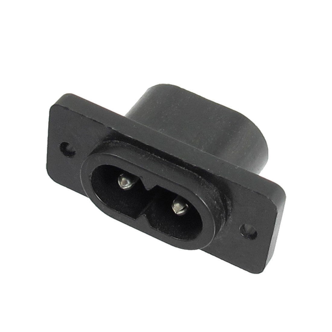 AC 220V C8 2 Pin Male Electric Inlet Power Socket Connector Black