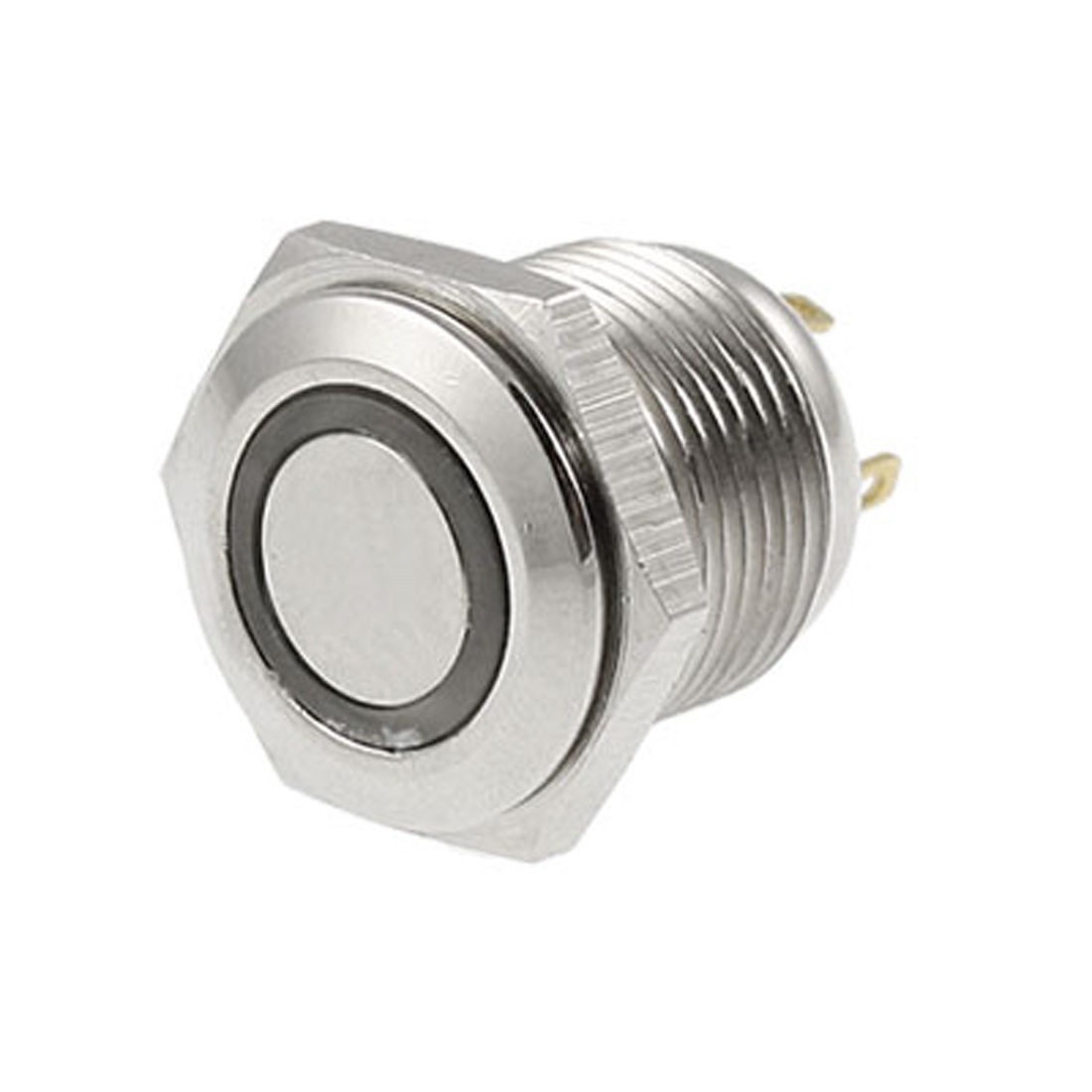 Blue LED Light Lamp OFF-(ON) NO 12V 16mm Momentary Push Button Switch 4 Pin SPST