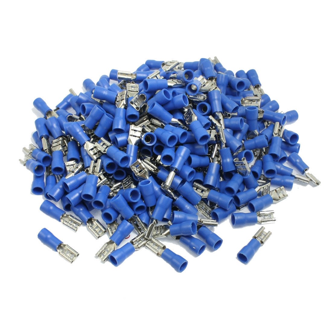 300 x Blue PVC Insulate Sleeve Wiring Crimp Terminals Cable Lugs AWG 16 14