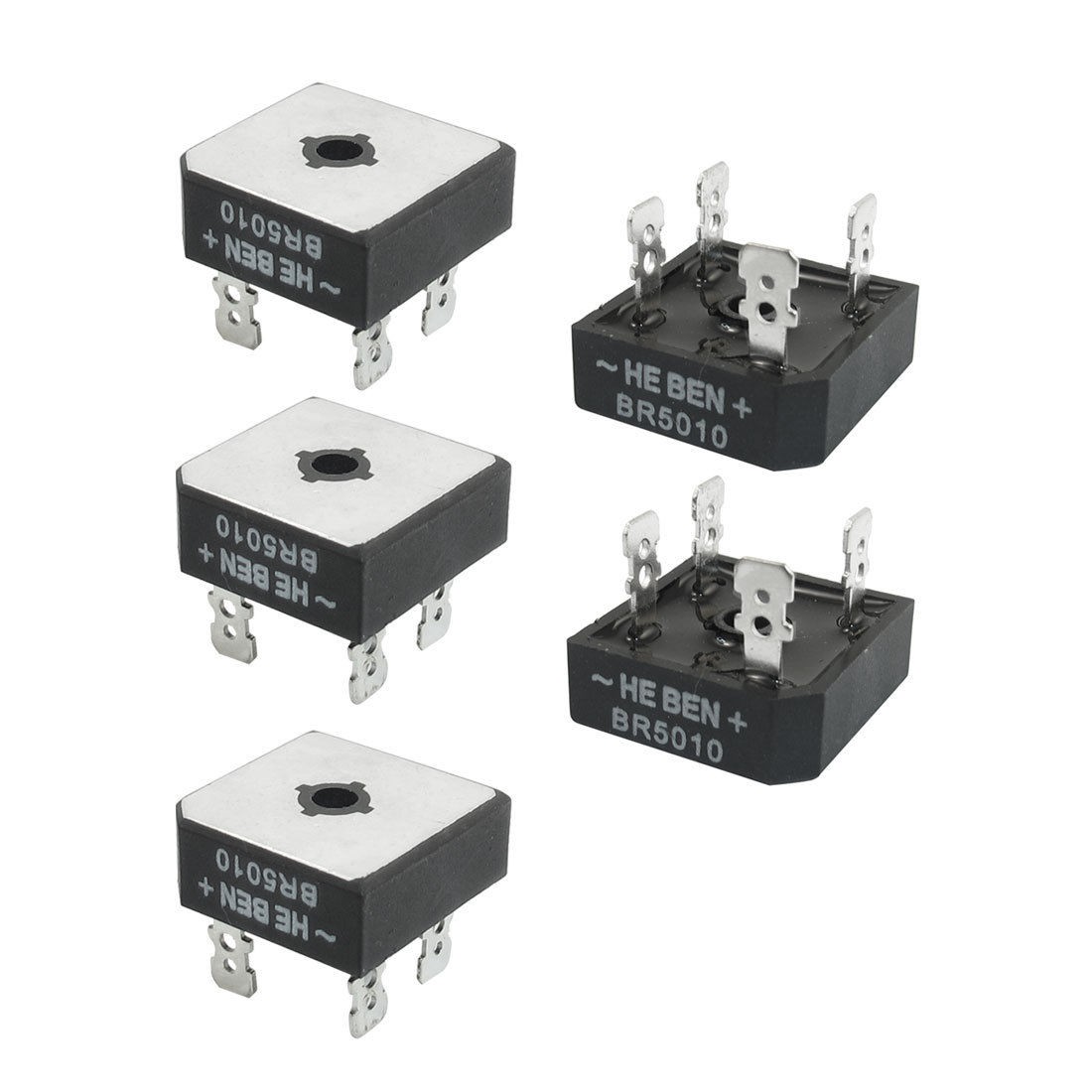 BR5010 Professional Metal Case Bridge Rectifier 1000V 50A 5 Pcs