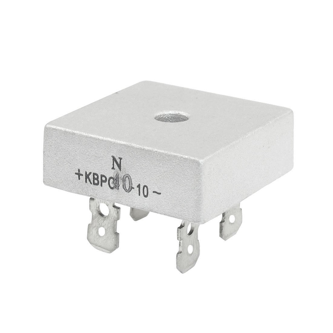 KBPC40-10 1000V 40A Single Phase Bridge Rectifier Half-Wave Silver Tone
