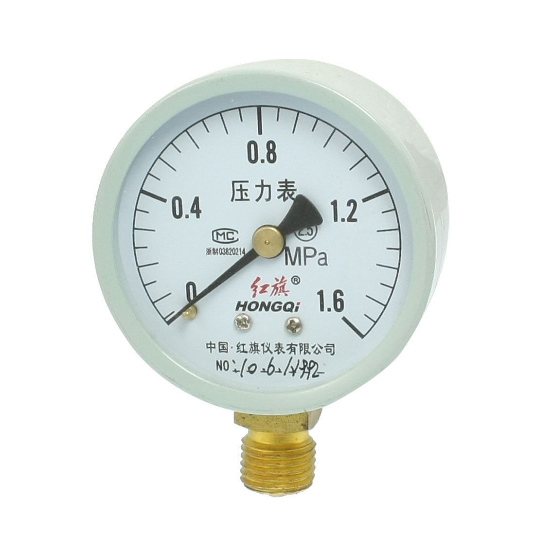 Horizontal Mount 3/8" NPT Thread Water Air Pressure Gauge 0-1.6 MPa