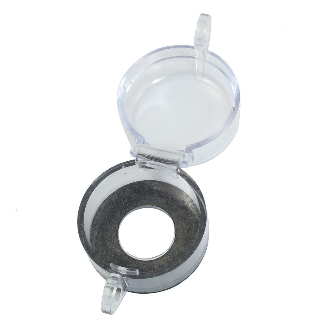 Black Clear Cylinder Shaped Push Button Switch Protector Cover 22mm