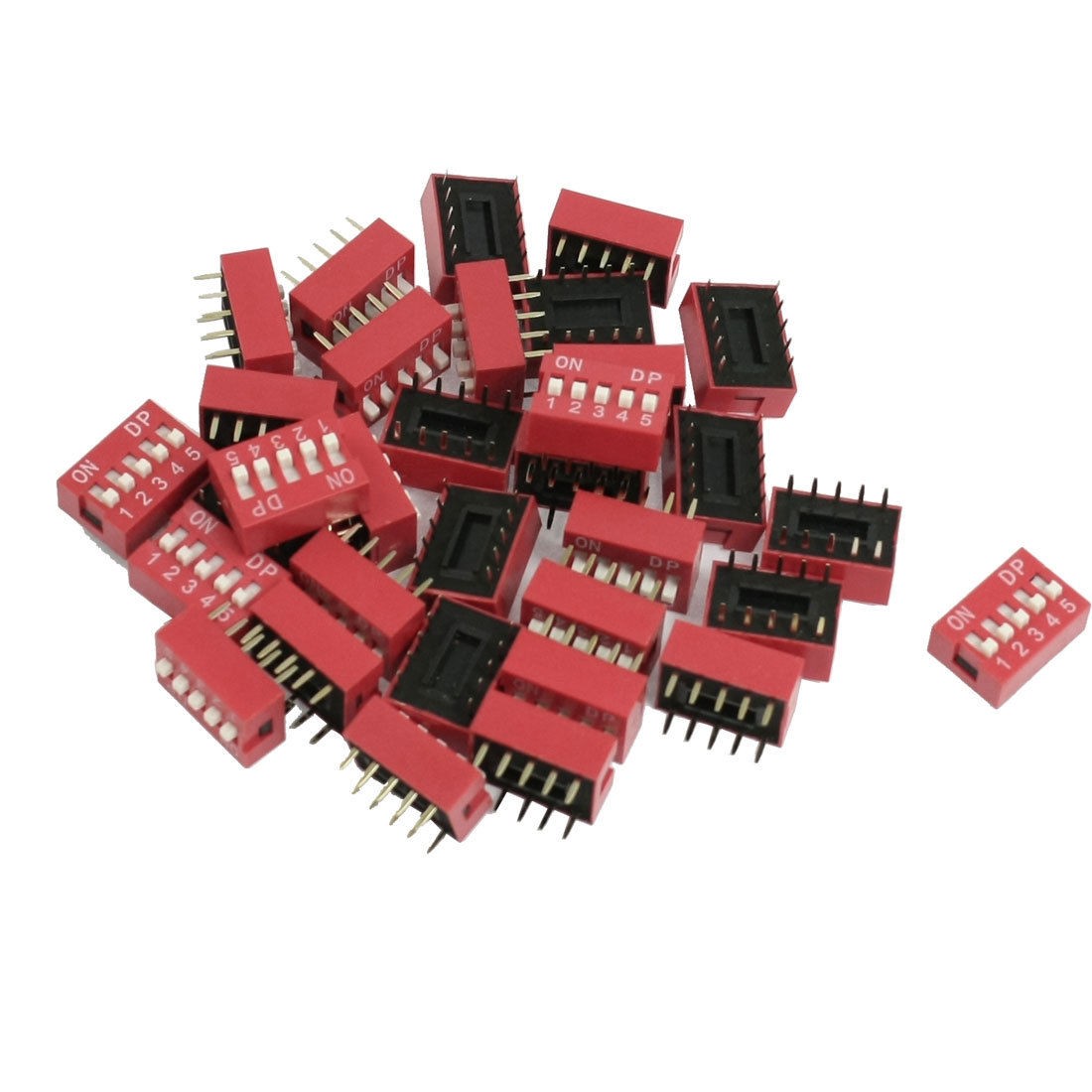 33 Pcs 2.54mm Pitch 5 Position Side Slide DIP Switches