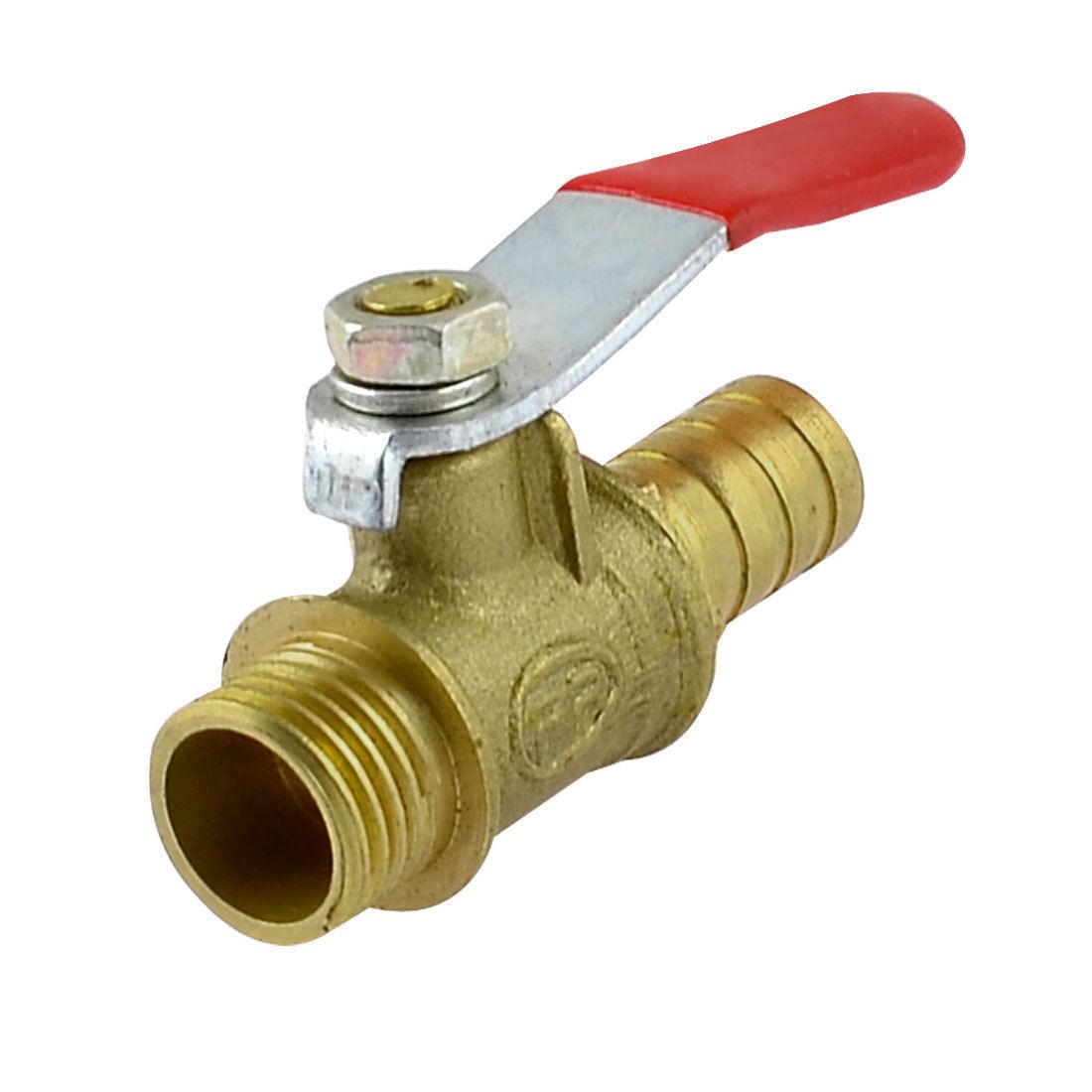 1/4"PT Male Thread to 10mm Barb Hose Lever Handle Brass Ball Valve