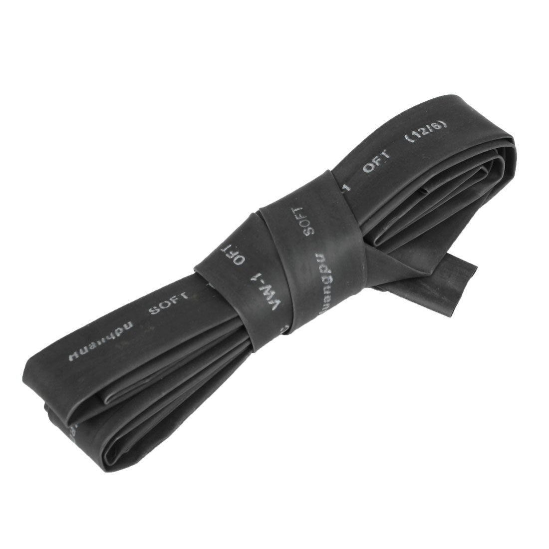 Ratio 2:1 Black Polyolefin 12mm Dia Heat Shrink Shrinkable Tube 1.5M