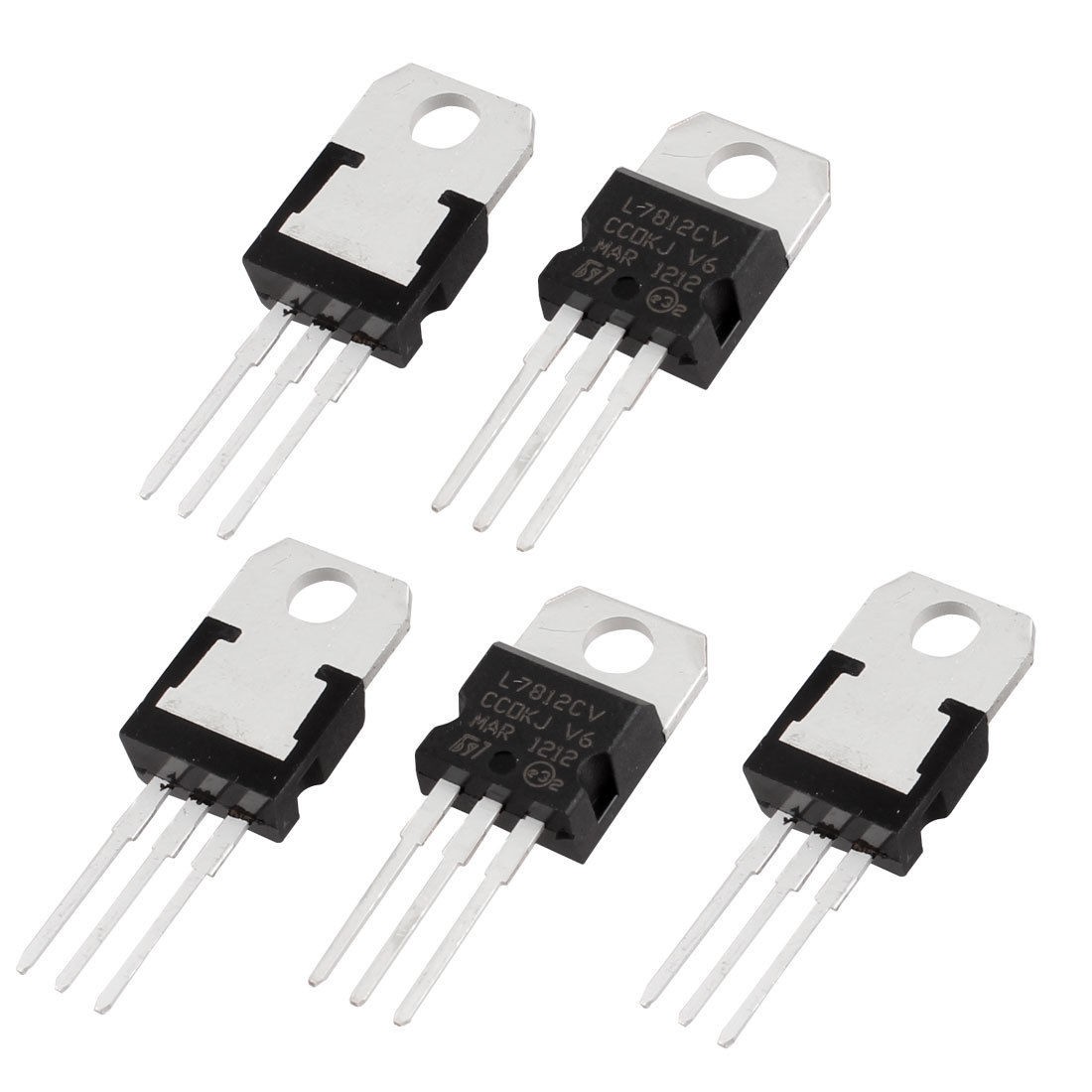 5 Pcs TO-220 Package L7812CV 1.5A 12V Positive Voltage Regulators