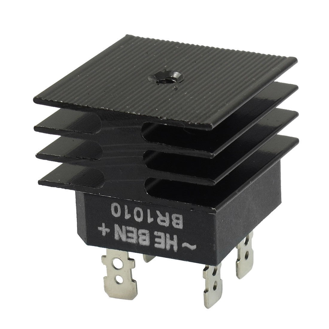 BR1010 10A 1KV Single Phase Bridge Rectifier Half-Wave Black w Heatsink