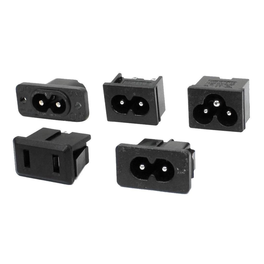 3 Pcs Male Plug IEC320 C8 AC Power Inlet Socket + IEC320 C6 Plug + US Plug