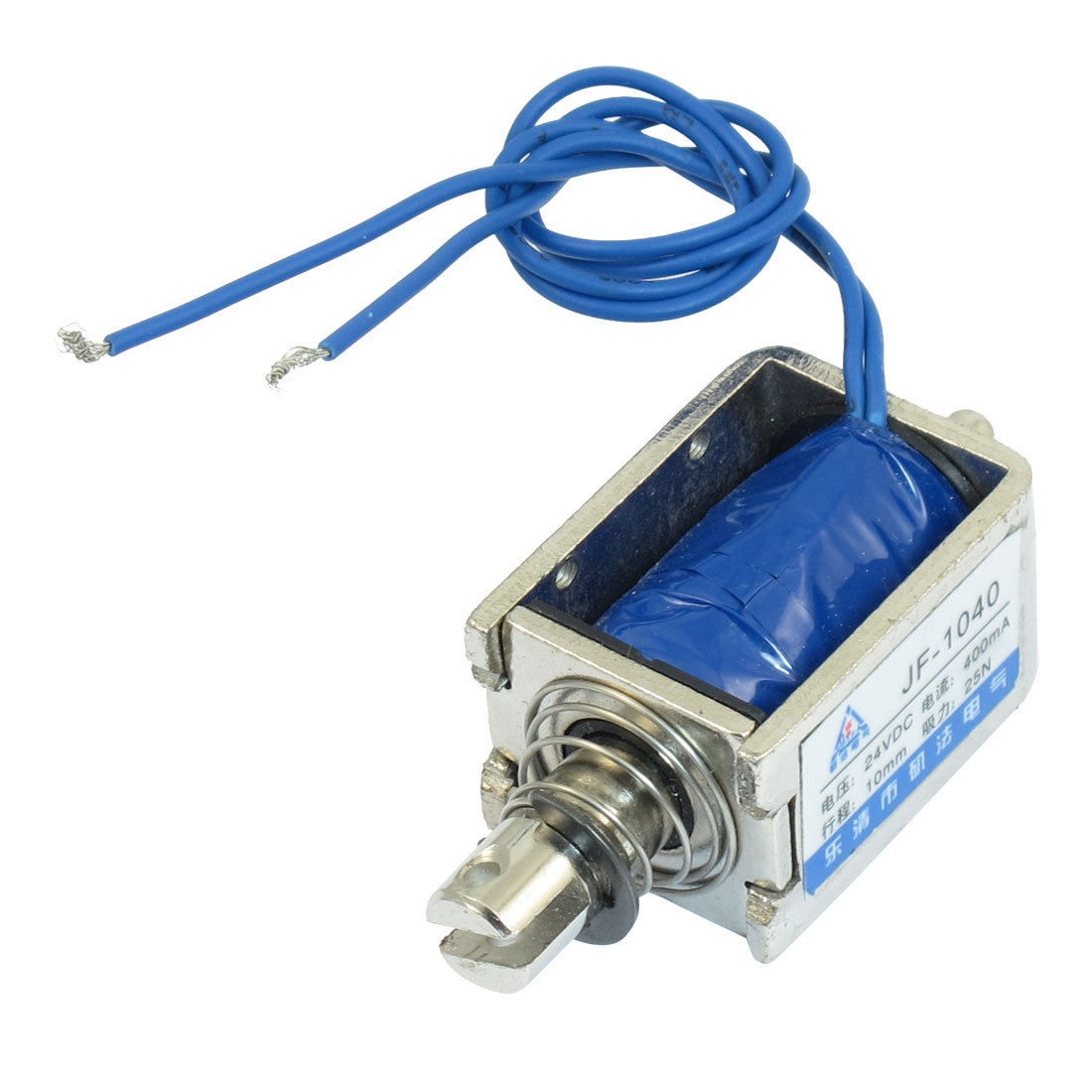 DC 24V 400mA Open Frame Solenoid Electromagnet w Spring PlungerJF-1040