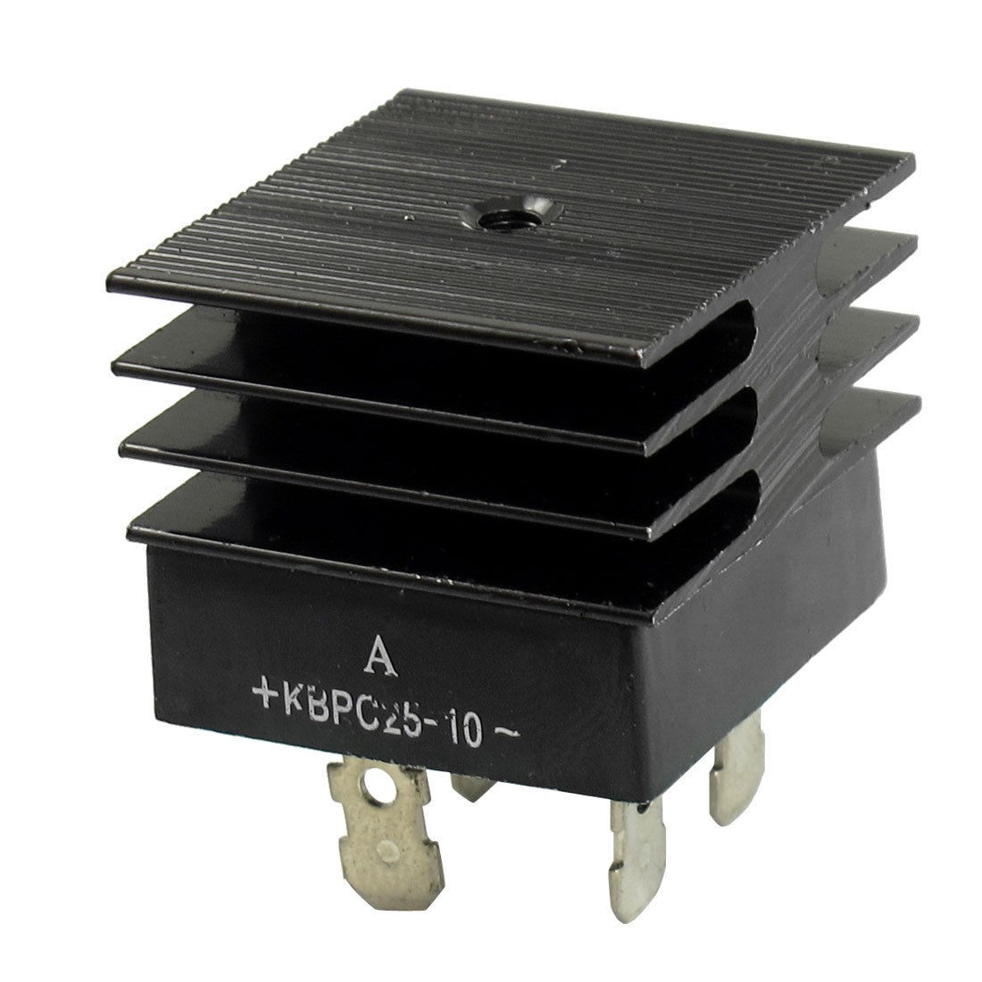 KBPC25-10 25A 1KV Single Phase Bridge Rectifier Half-Wave Black w Heatsink