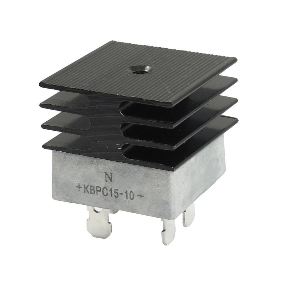KBPC15-10 15A 1KV Single Phase Bridge Rectifier Half-Wave White w Heatsink