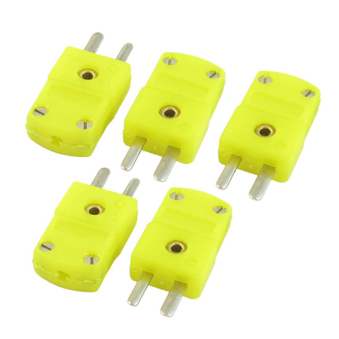 5 Pcs Yellow Green Plastic Case SMPW-K-M K Type Thermocouple Wire Connector