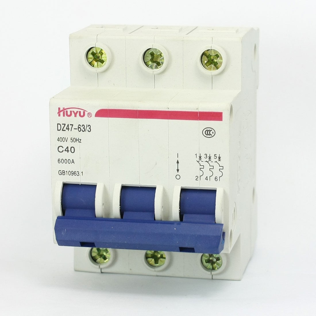 AC 400V 40Amp 3-Pole 3P Overload Protection MCB Mini Circuit Breaker