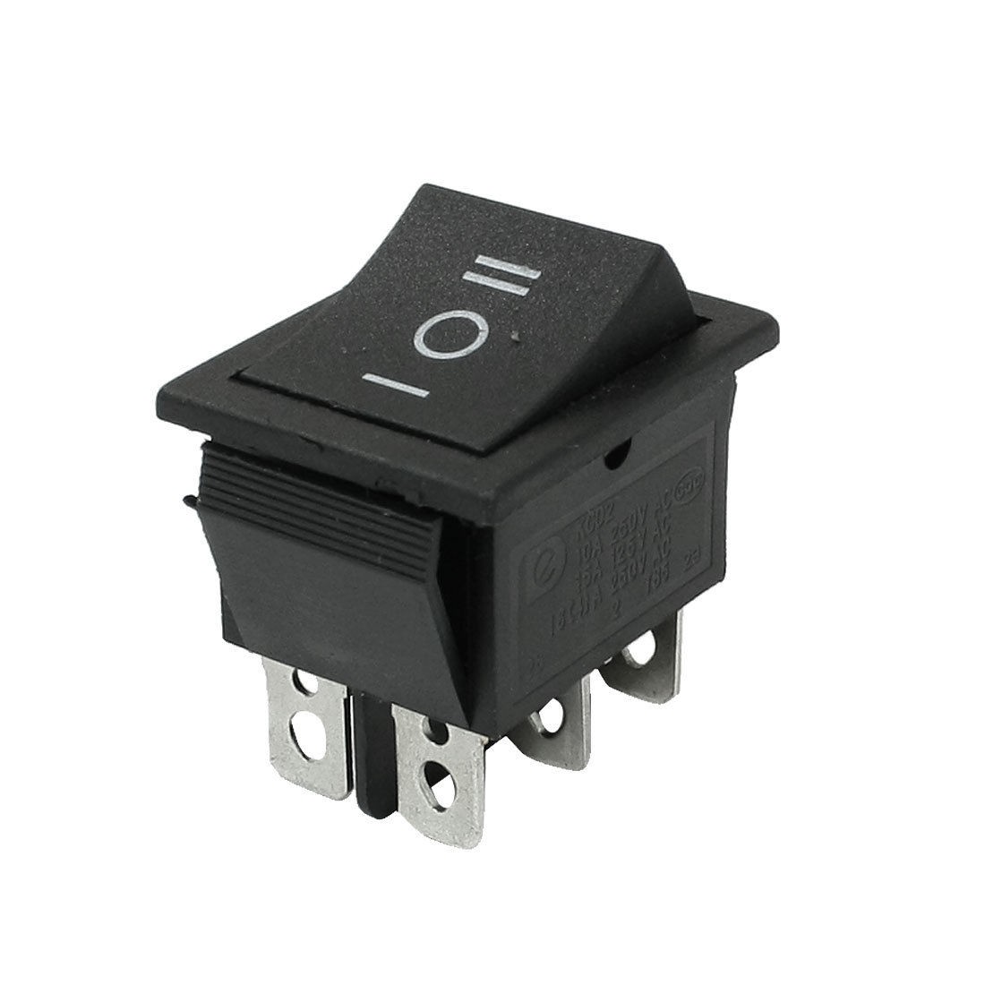 DPDT ON-OFF-ON 3 Position Snap In Boat Rocker Switch 10A/250V 15A/125V AC