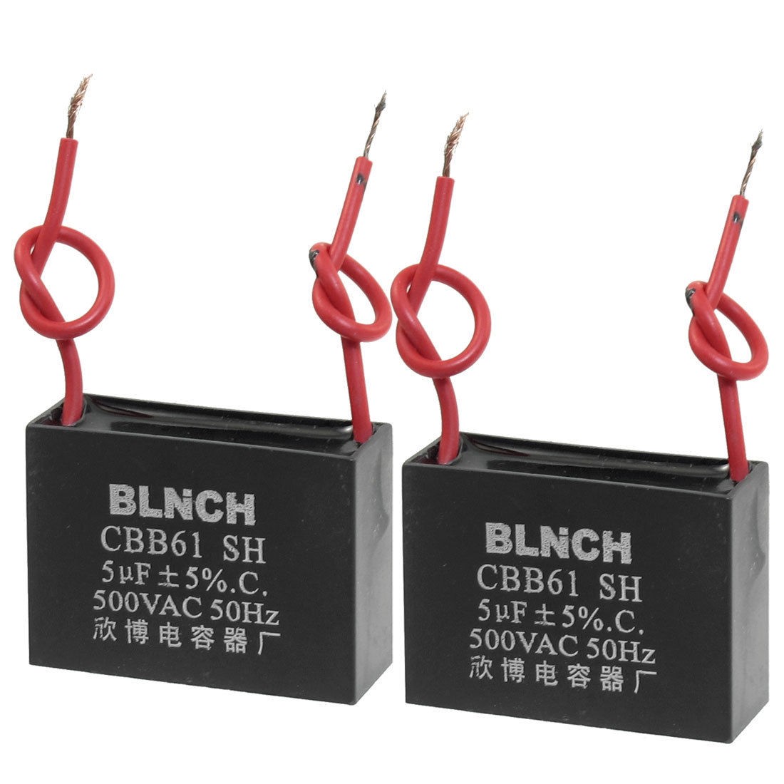 2 Pcs CBB61 5uF AC 500V Polypropylene Film Motor Run Capacitor