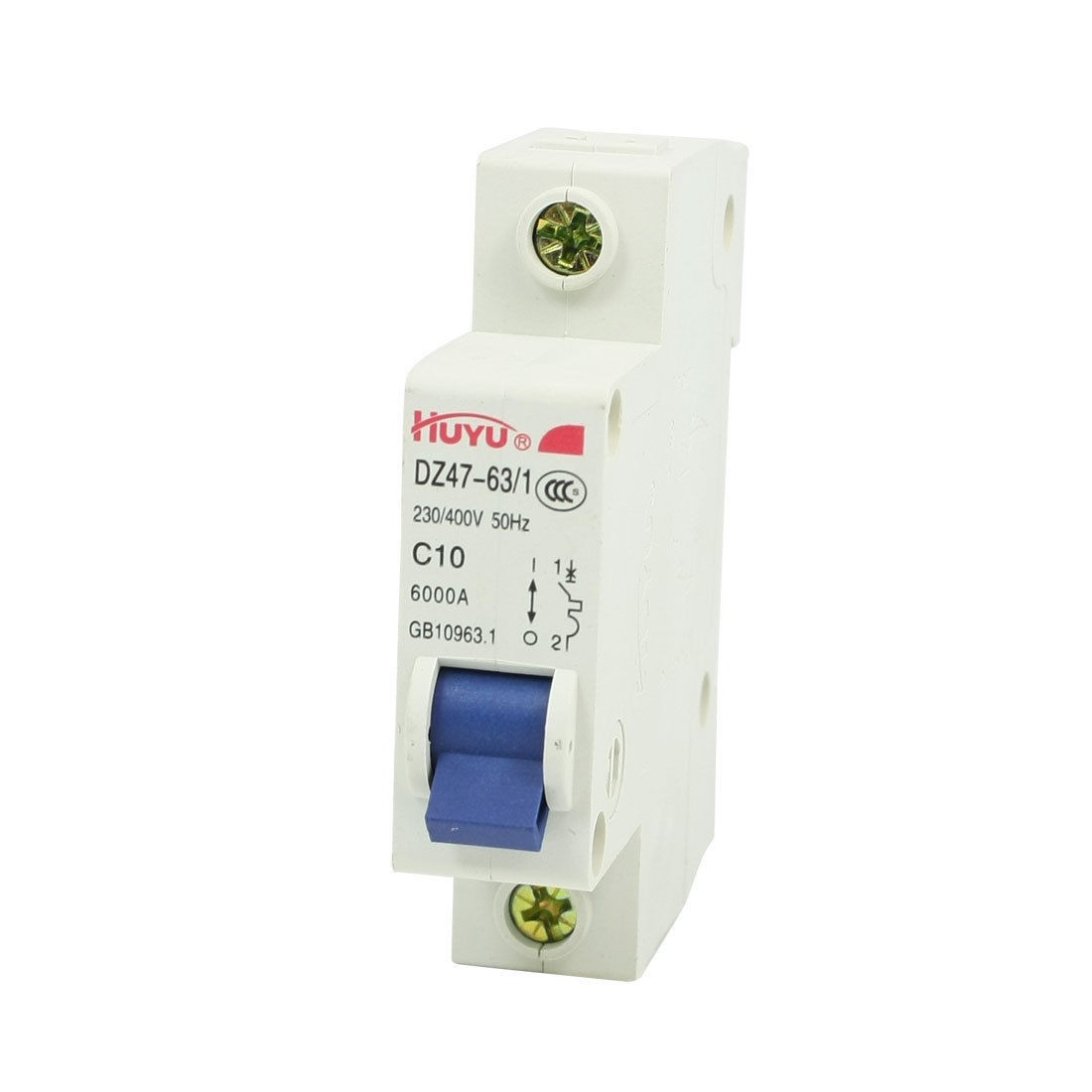 AC 230/400V 10A Single Pole Overload Protection MCB Mini Circuit Breaker