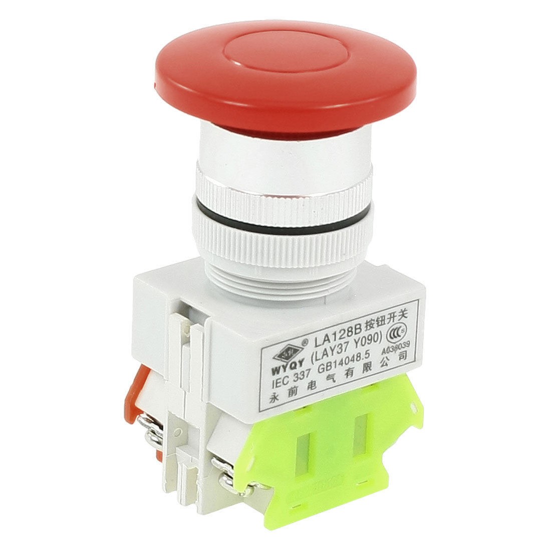 Red Mushroom Head 4-Terminals Non Locking Push Button Switch 660V 10A