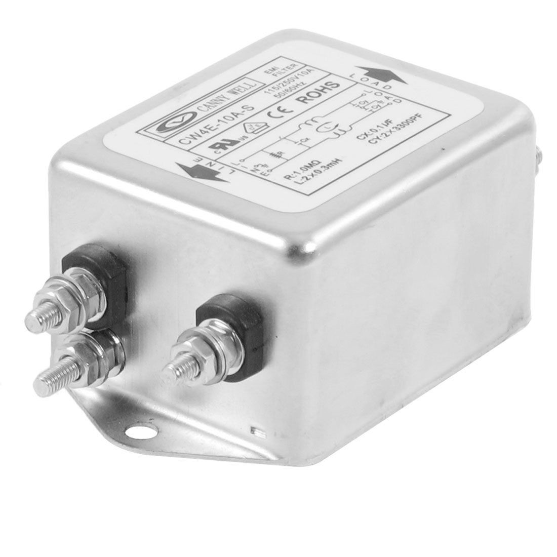 115/250V 50/60Hz 10A AC Power Single Phase EMI Filter