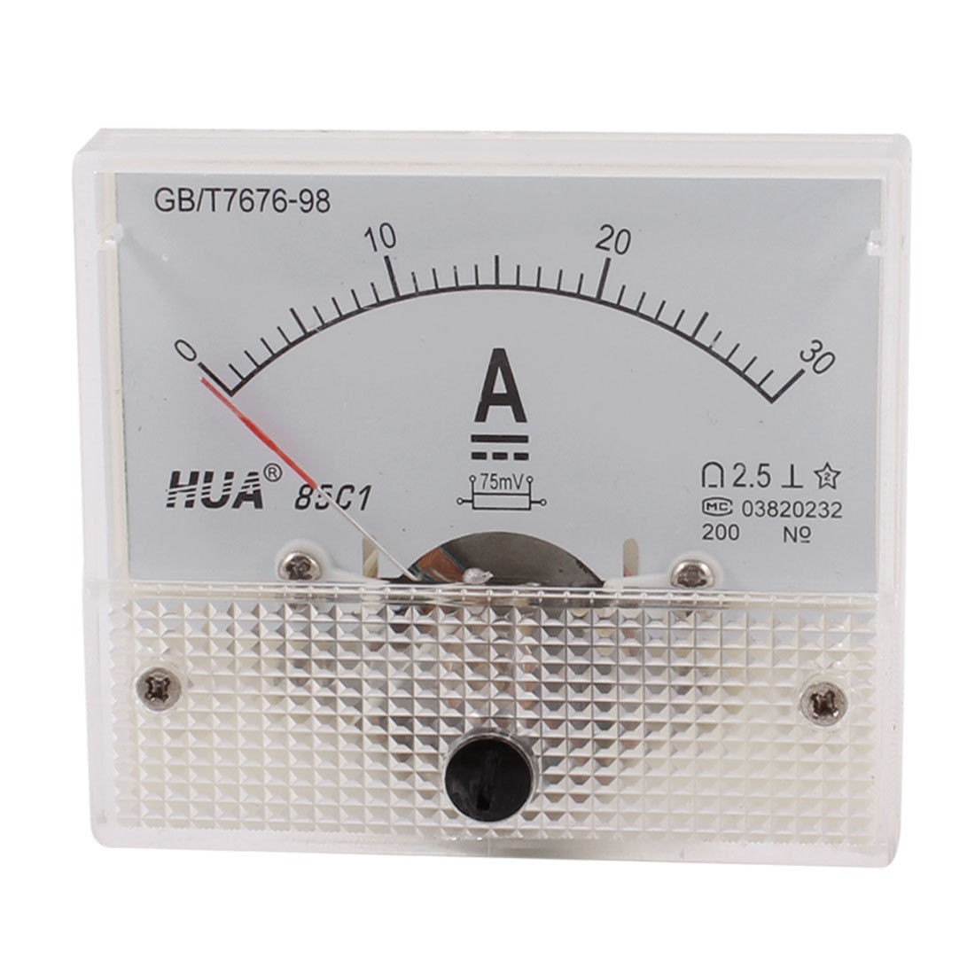 85C1 DC 0-30A Class 2.5 Rectangle Analog Amperemeter Panel Meter Gauge