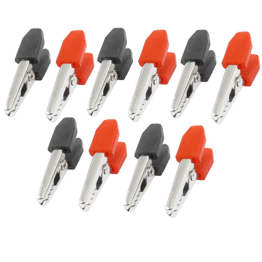 10 Pcs Insulated Alligator Clips Test Lead Crocodile Clamps Black Red 1.3"