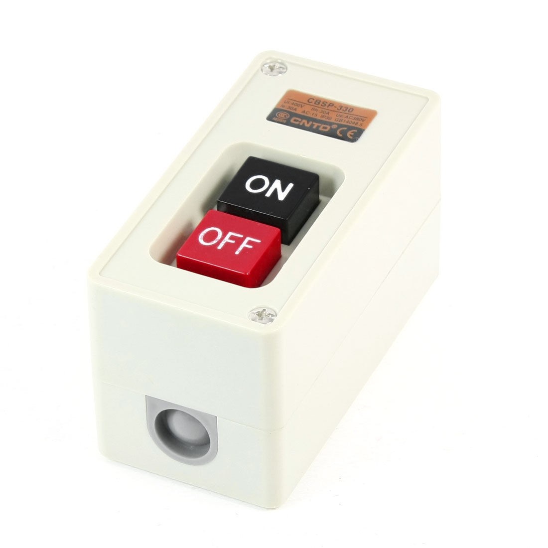 AC380V 30A Srews Mounting ON/OFF Rectangle Control Box Push Button Switch